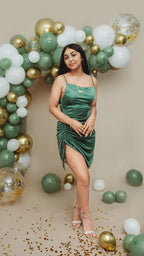 Vestido de Fiesta de 18 Años con Tirantes Finos Verdes para Baile de Graduación Y2626