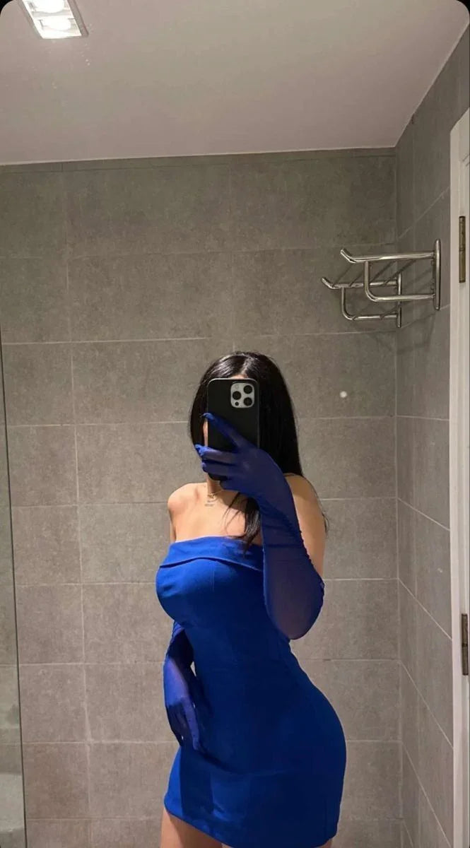 Royal Blue Trägerloses Minikleid für den Homecoming Ball Sexy Royal Blue Kleid Y2501