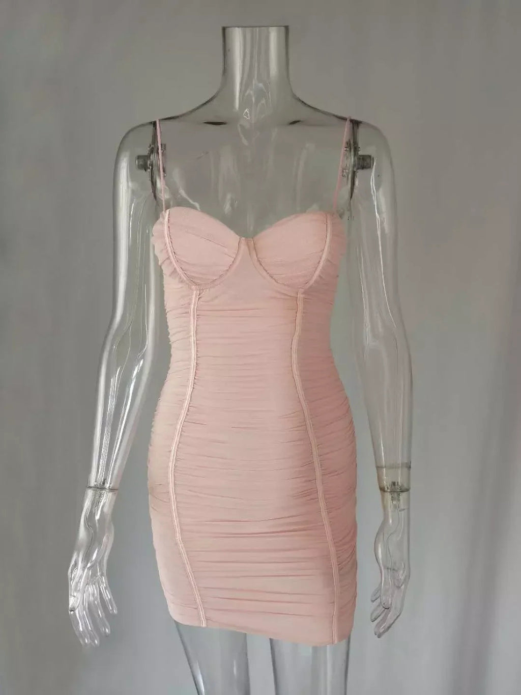 Damen Sommerbekleidung Kleid Sexy Schulterträger Schmaler Club Party Neues Rosa Kleid Casual Kleid Mini Homecoming Kleid Y950