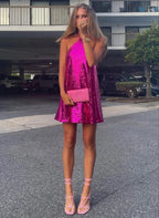 A-Linie Pailletten Homecoming-Kleid Partykleid Y2330