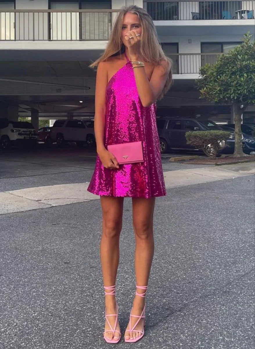 A-Linie Pailletten Homecoming-Kleid Partykleid Y2330
