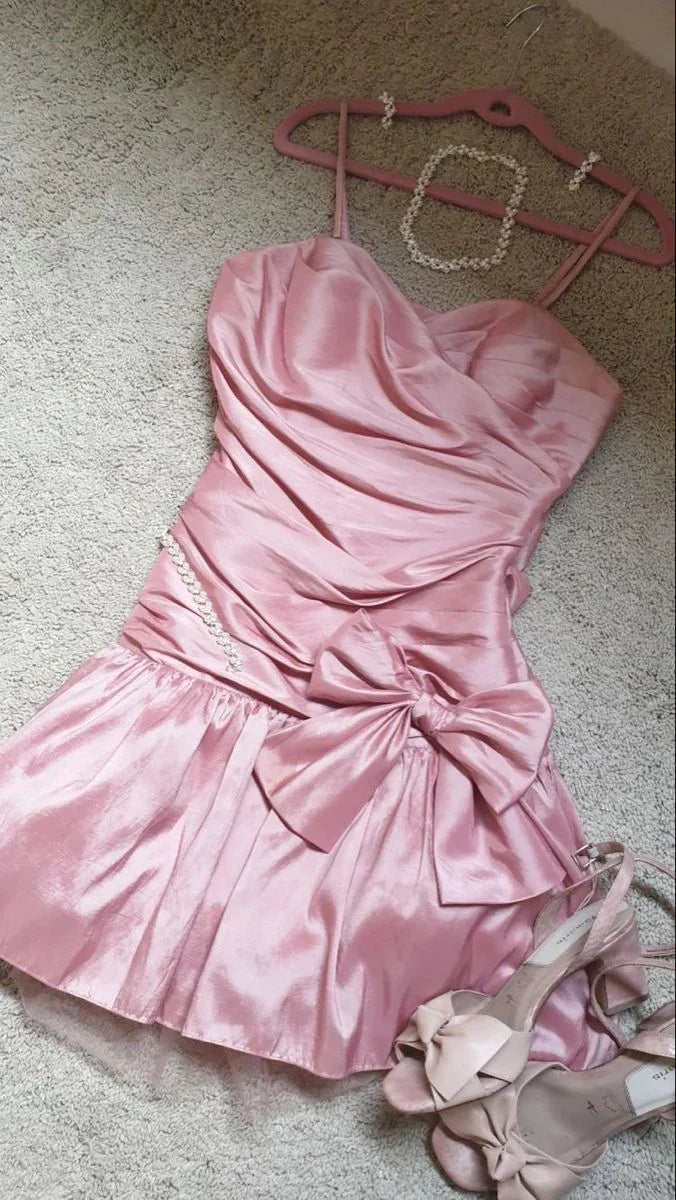 Liebliches Rosa Homecoming-Kleid Rosa Partykleid Y2352