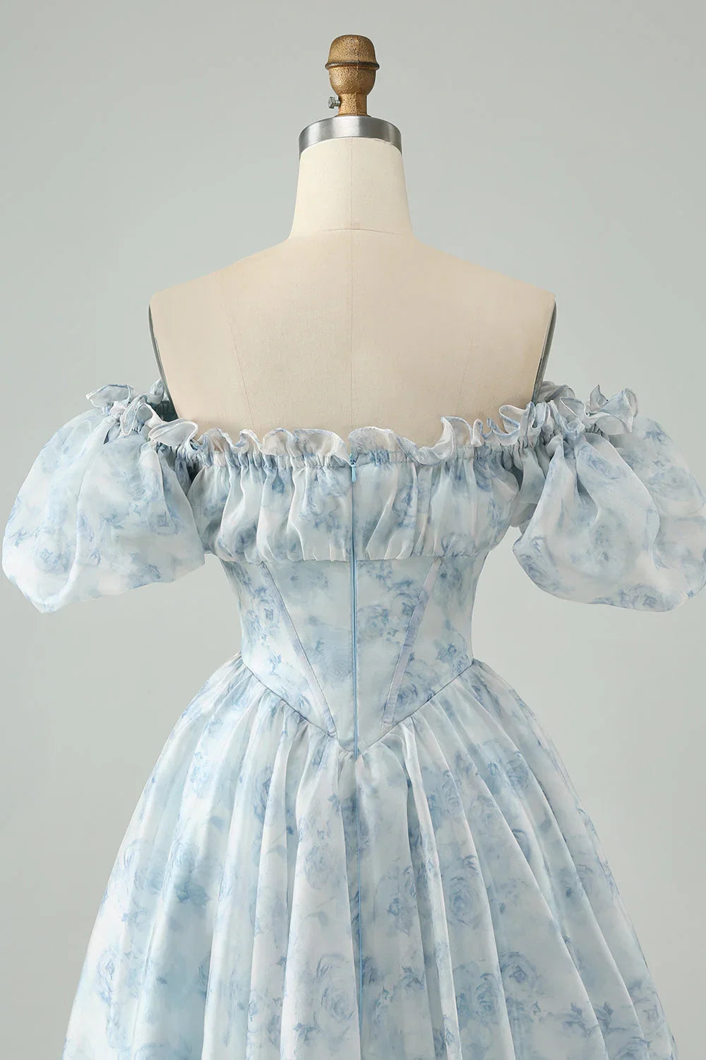 Niedliches hellgrünes A-Linien-Quadratausschnitt-Blumenkleid mit Rüschen für den Homecoming