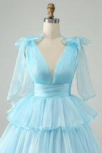 Vestido Corto de Fiesta para el Baile de Regreso a Casa, en Forma de A, Sin Espalda, Con Pliegues y Niveles, en un Lindo Rosa Fuerte