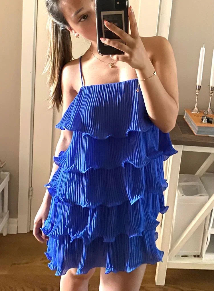 Knallrosa geschichtetes Homecoming-Kleid Abschlusskleid Y2298