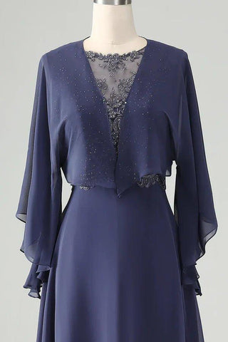 NumberSea A Line Beaded With Shawl Mother Of Bride Dress