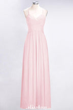 A-Line Halter V-Neck Sleeveless Bridesmaid Dress Ruffles Evening Swing Dress