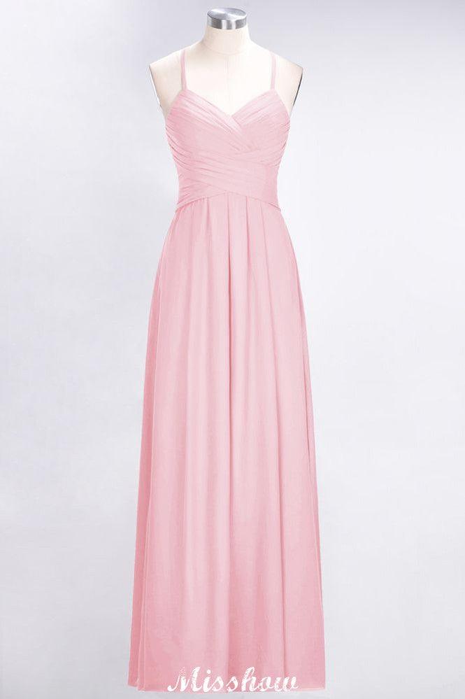 A-Line Halter V-Neck Sleeveless Bridesmaid Dress Ruffles Evening Swing Dress