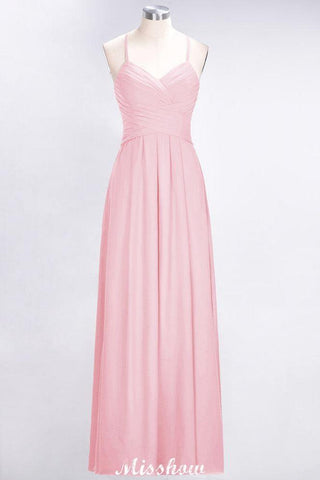A-Linie Neckholder V-Ausschnitt Ärmelloses Brautjungfernkleid Rüschen Abend Swing Kleid