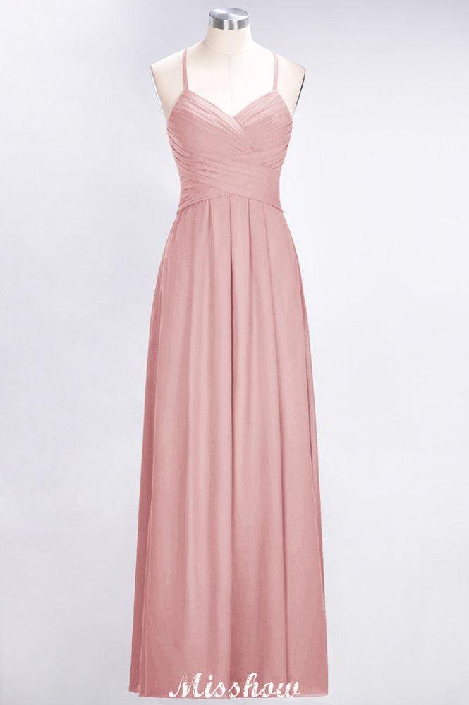 A-Line Halter V-Neck Sleeveless Bridesmaid Dress Ruffles Evening Swing Dress