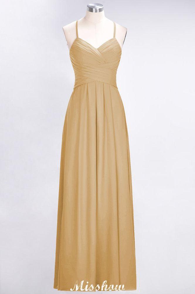 A-Line Halter V-Neck Sleeveless Bridesmaid Dress Ruffles Evening Swing Dress