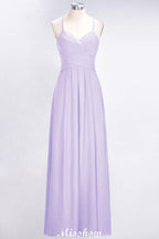 A-Line Halter V-Neck Sleeveless Bridesmaid Dress Ruffles Evening Swing Dress