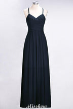 A-Line Halter V-Neck Sleeveless Bridesmaid Dress Ruffles Evening Swing Dress