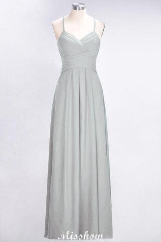 A-Linie Neckholder V-Ausschnitt Ärmelloses Brautjungfernkleid Rüschen Abend Swing Kleid