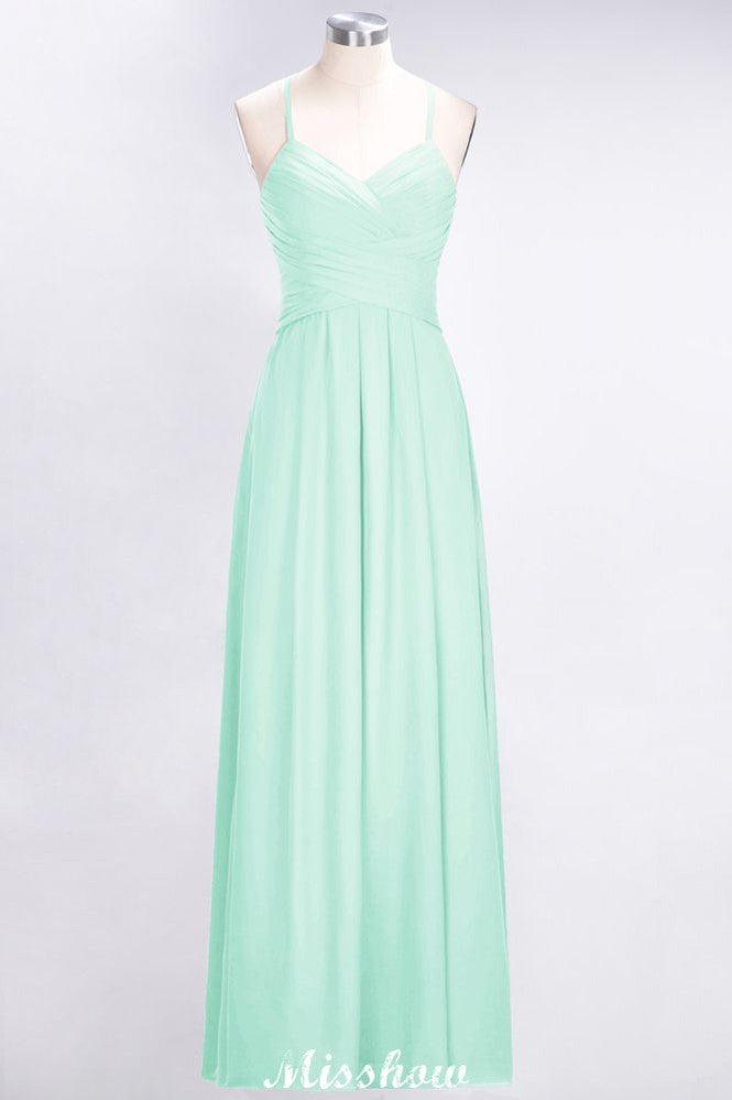 A-Line Halter V-Neck Sleeveless Bridesmaid Dress Ruffles Evening Swing Dress