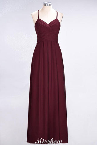 A-Linie Neckholder V-Ausschnitt Ärmelloses Brautjungfernkleid Rüschen Abend Swing Kleid