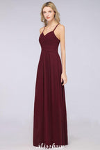 A-Line Halter V-Neck Sleeveless Bridesmaid Dress Ruffles Evening Swing Dress