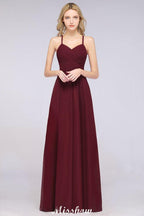 A-Line Halter V-Neck Sleeveless Bridesmaid Dress Ruffles Evening Swing Dress