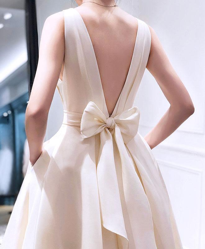 A-line High Low V Neck Short Prom Dress Homecoming Dress PG667