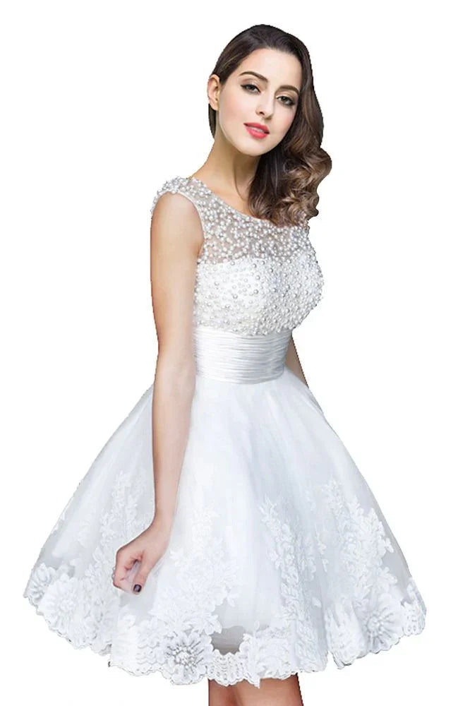 Vestido de fiesta con cuentas y tul en línea A