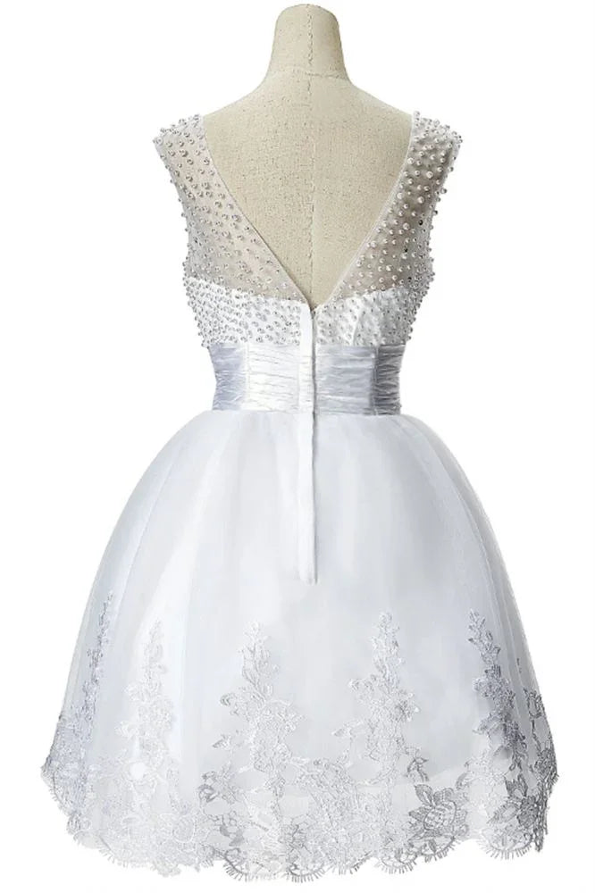 Vestido de fiesta con cuentas y tul en línea A