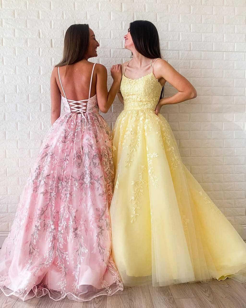 Vestido de festa comprido com aplicações em tule, corte A, modesto, renda PSK165