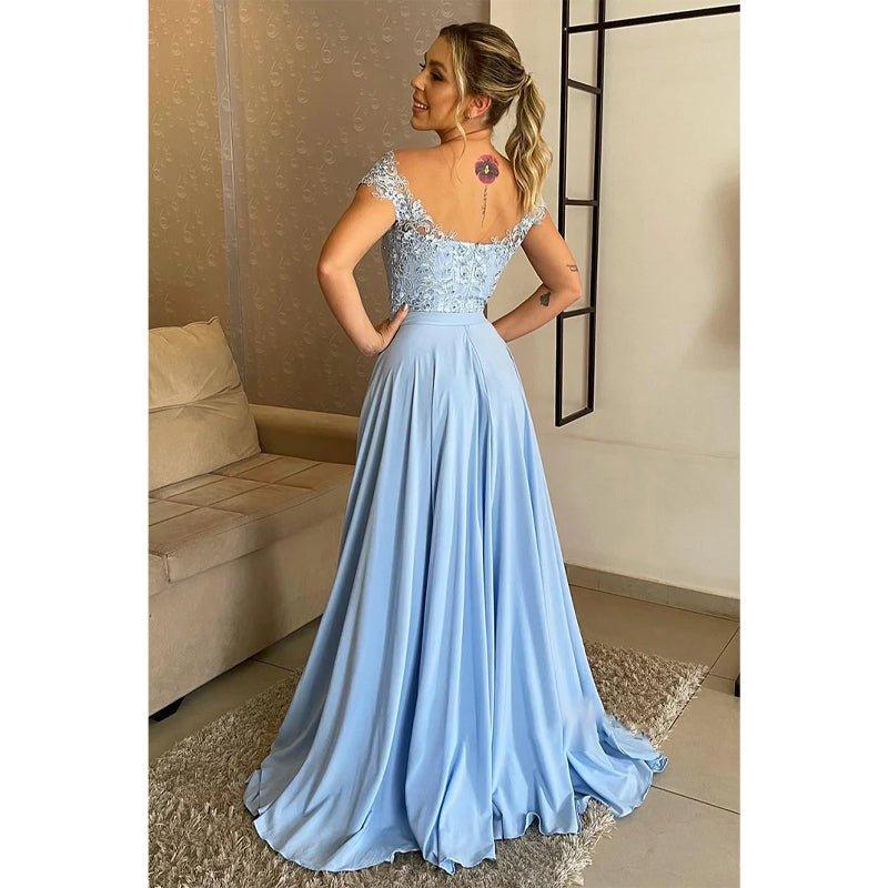 A-line Off Shoulder Lace Plus Size Mother of The Birde Dress