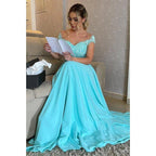 A-line Off Shoulder Lace Plus Size Mother of The Birde Dress