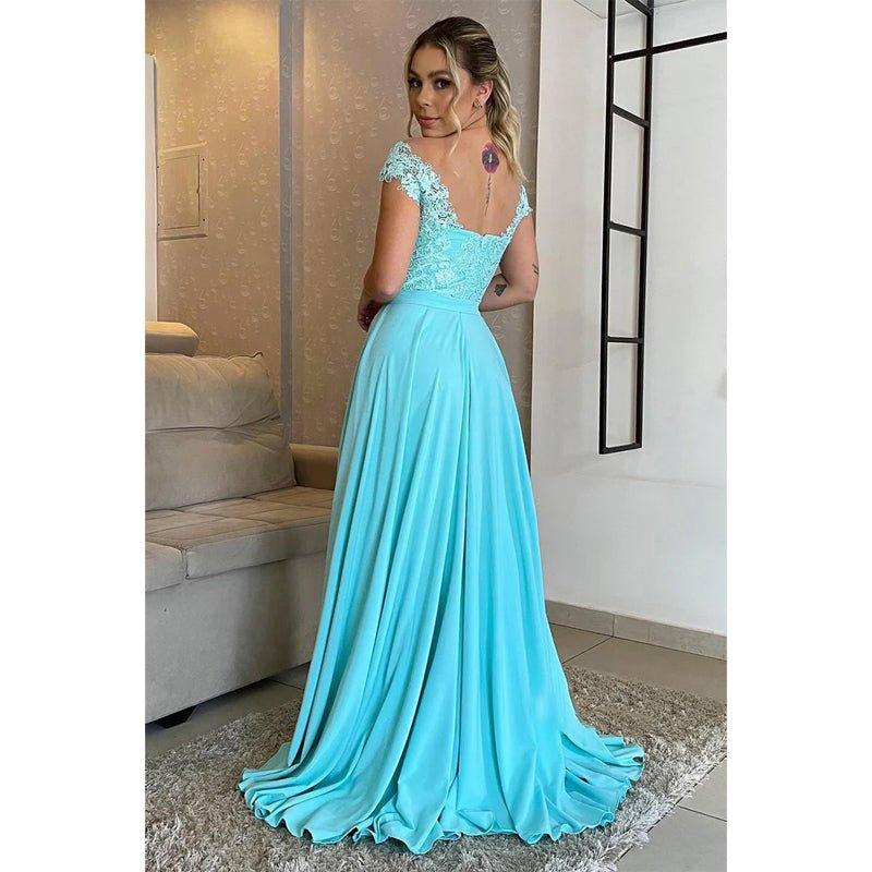 A-line Off Shoulder Lace Plus Size Mother of The Birde Dress