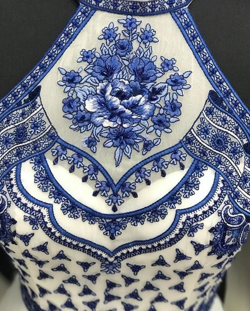 Vestido de festa formal comprido com alças finas e decote halter branco A Line PG970