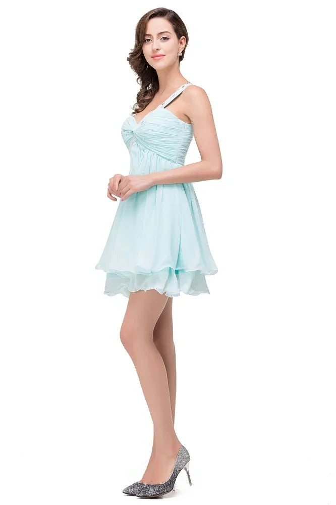 A-Line Ein Schulter Chiffon Homecoming-Kleid