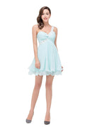 A-Line Ein Schulter Chiffon Homecoming-Kleid