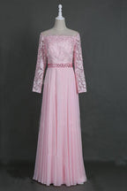 A-Linie, transparenter Ausschnitt, Ballkleid, bodenlang, lange Ärmel, Abendkleid PG972