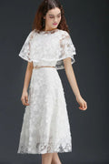 A-Line Kurz Spitze Kristall Homecoming-Kleid