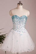 Robe de bal courte à encolure cœur en ligne A - Robe courte pour le bal de fin d'année PD157