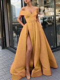 Robe de bal sans manches décolletée bateau à volants satinés élégante et coupée en A