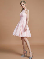 A-Line/Princess Chiffon Knee-Length Sleeveless Scoop Bridesmaid Dresses