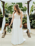 Vestidos de noiva estilo princesa com decote em V, sem mangas, em chiffon e renda, cauda comprida