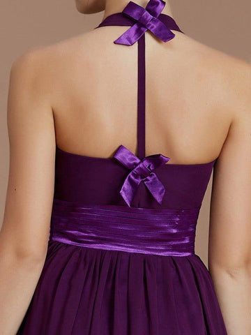 A-Linie/Princess-Linie Neckholder Ärmellos Schärpen/Bänder/Gürtel Bodenlang Chiffon Brautjungfernkleider