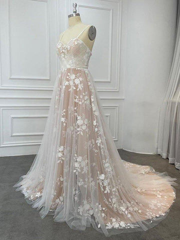 A-Linie/Princess-Linie Spitze Rüschen Herzausschnitt Ärmellos Sweep/Pinsel zug Brautkleider