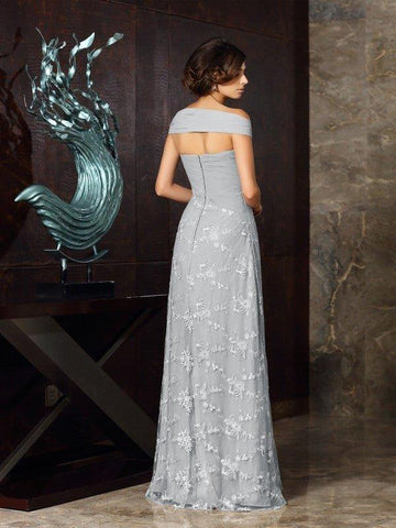A-Linie/Princess-Linie Schulterfrei Applikationen Ärmellos Lange Chiffon Brautmutterkleider