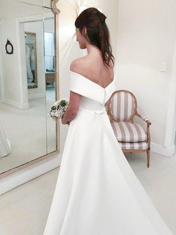 A-Linie/Princess-Linie Schulterfrei Ärmellos Sweep/Pinsel zug Rüschen Satin Brautkleider