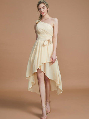 A-Linie/Princess-Linie One-Shoulder-Träger Ärmellos Lagen Asymmetrisch Chiffon Brautjungfernkleider