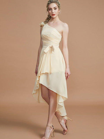 A-Linie/Princess-Linie One-Shoulder-Träger Ärmellos Lagen Asymmetrisch Chiffon Brautjungfernkleider
