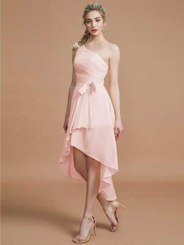 A-Linie/Princess-Linie One-Shoulder-Träger Ärmellos Lagen Asymmetrisch Chiffon Brautjungfernkleider