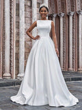 Vestidos de noiva estilo princesa com decote em V, sem mangas, decote em V, com cauda longa e decote em V