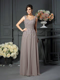 Robe de mariée pour la mère de la mariée en mousseline de soie longue sans manches, à empiècement perlé, coupe princesse et ligne A