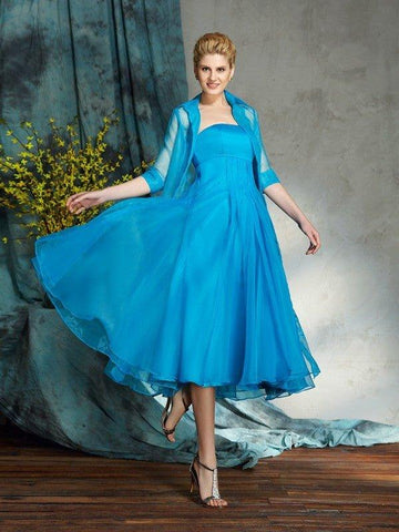 A-Linie/Princess-Linie Trägerlos Applikation Ärmellos Kurz Organza Brautmutterkleider