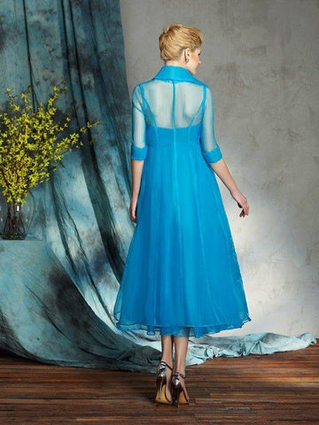 A-Linie/Princess-Linie Trägerlos Applikation Ärmellos Kurz Organza Brautmutterkleider