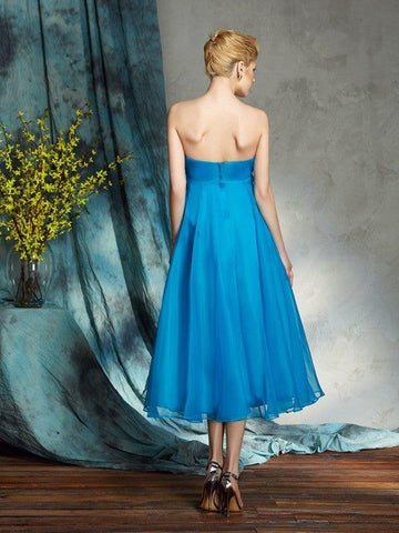 A-Linie/Princess-Linie Trägerlos Applikation Ärmellos Kurz Organza Brautmutterkleider